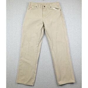 Dickies Mens Khaki Relaxed Fit Carpenter Pants 33x32 Canvas Work Utility